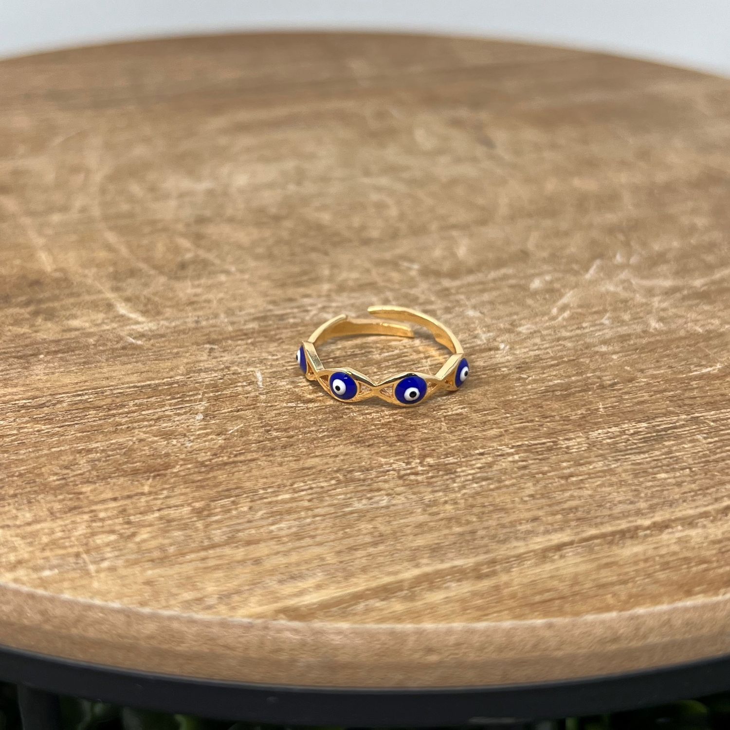 Evil Eye Infinity Ring, Colour: Dark Blue
