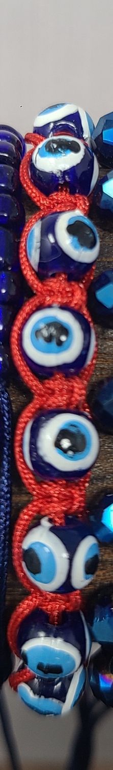 Evil Eye Multi-Eye Full String Bracelet, Colour: Red Woven