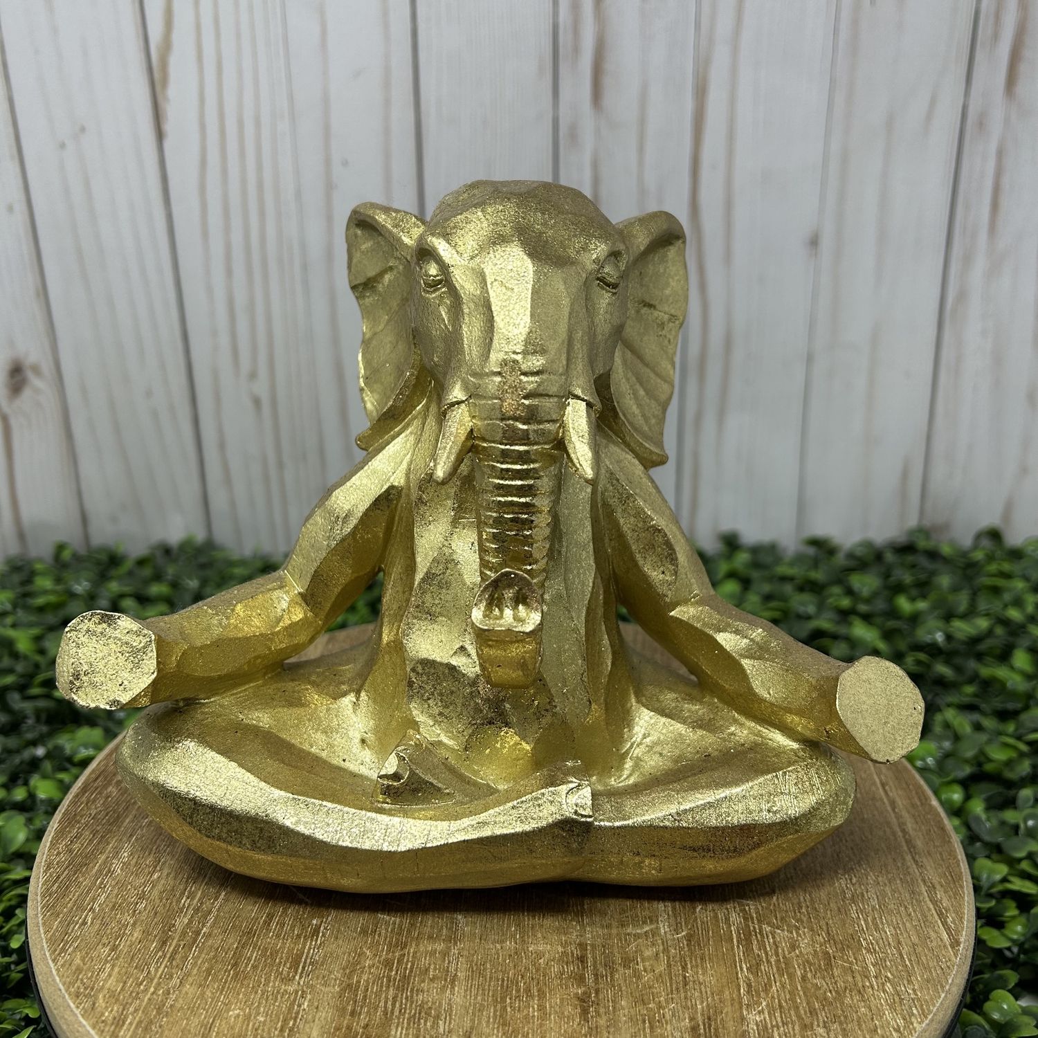 Meditation Elephant Statue, Colour: Gold