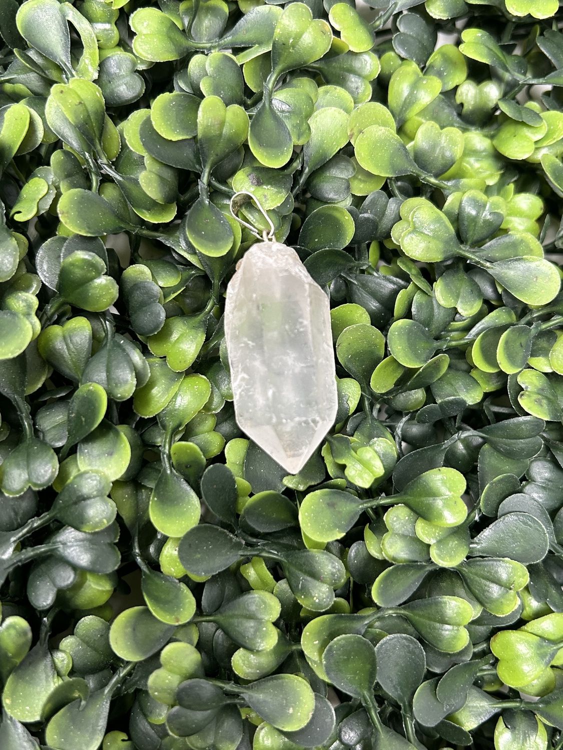 Clear Quartz Point Pendant, Material: Hook