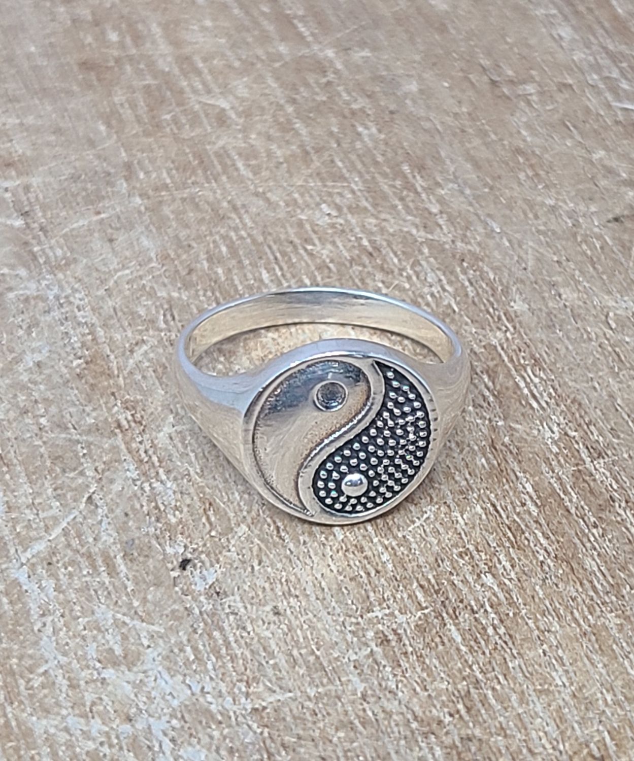 Ying Yang SS Ring, Size: 7