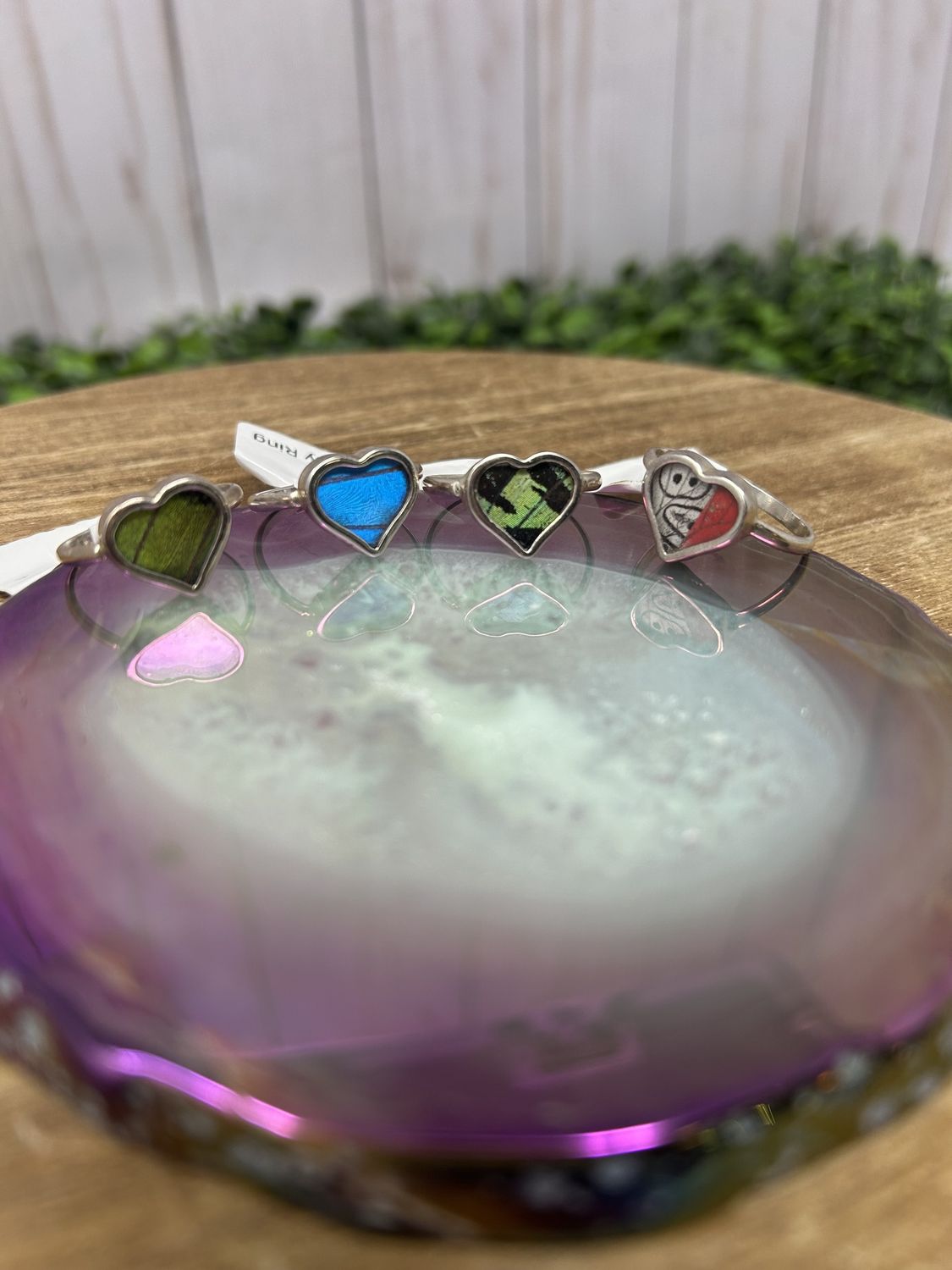 Butterfly Ring, Colour: 1 - Green Heart (7)