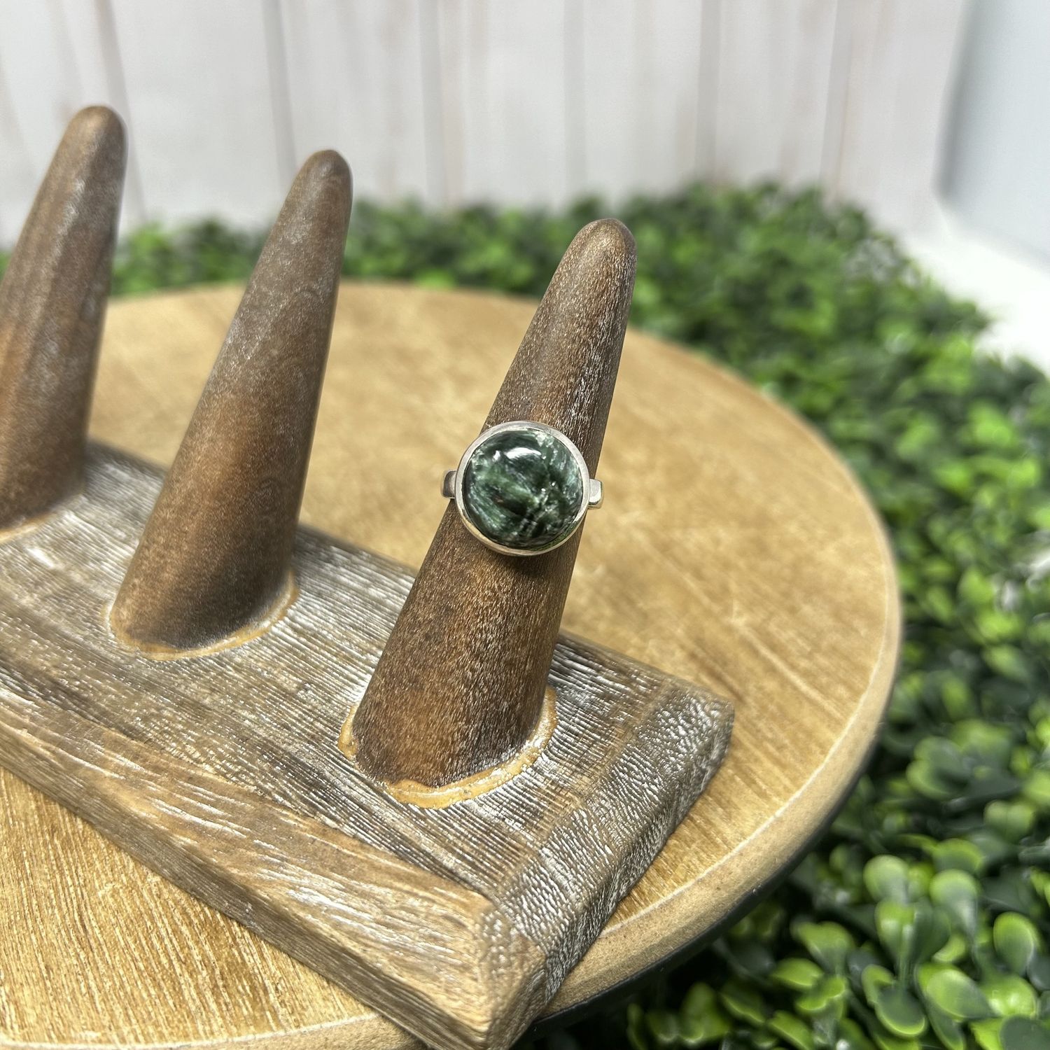 Seraphinite Round Ring, Size: 7