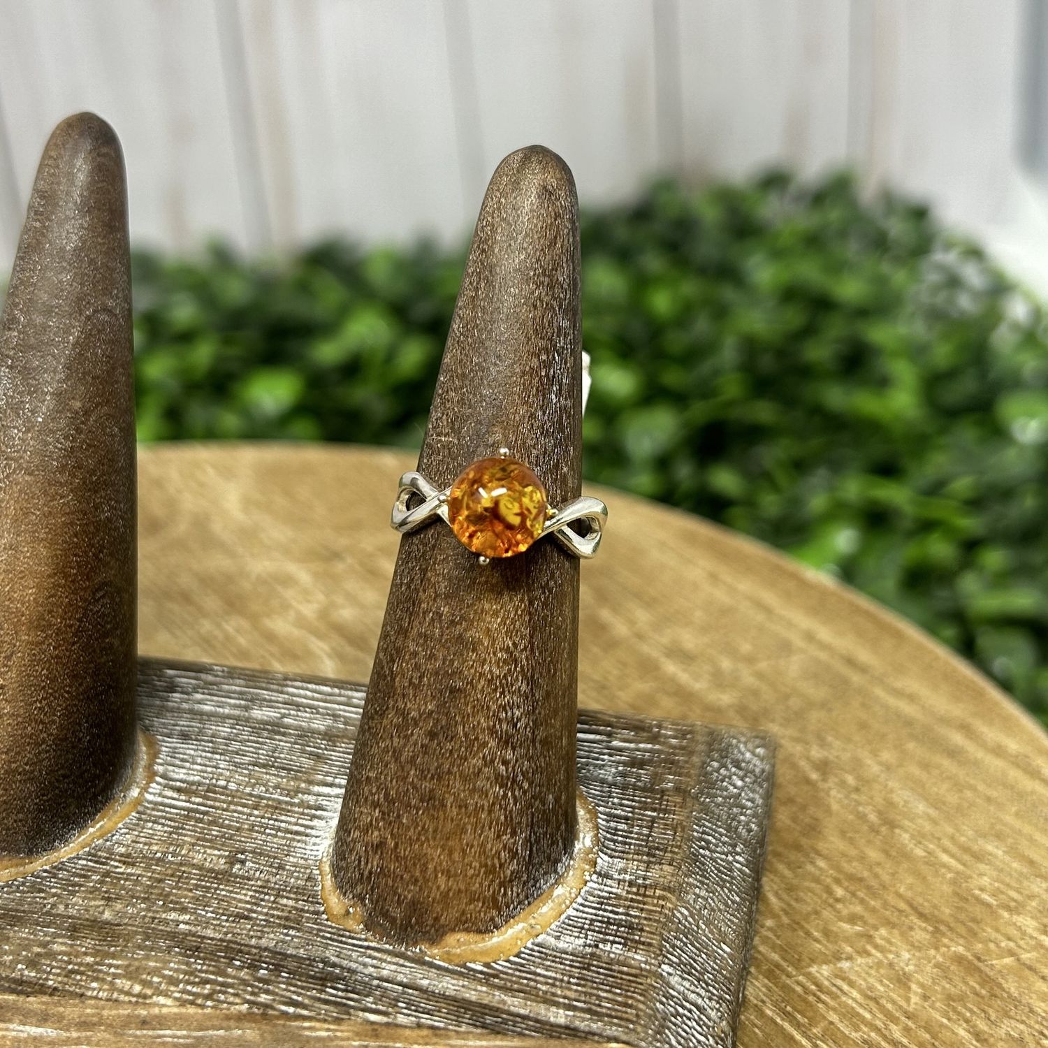Amber Ring-20, Size: Size 6 - Loop