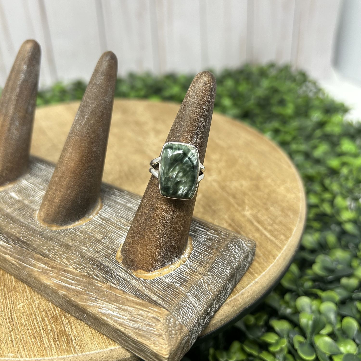 Seraphinite Rectangle Ring, Size: 7