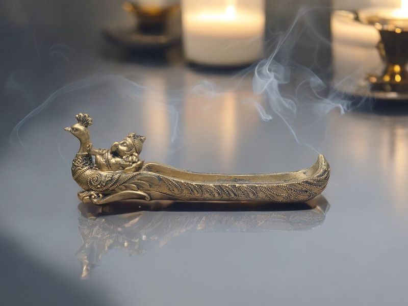 Ganesh on Peacock Incense Holder