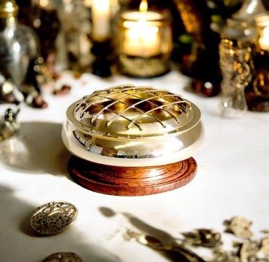 Brass Burner on Wood