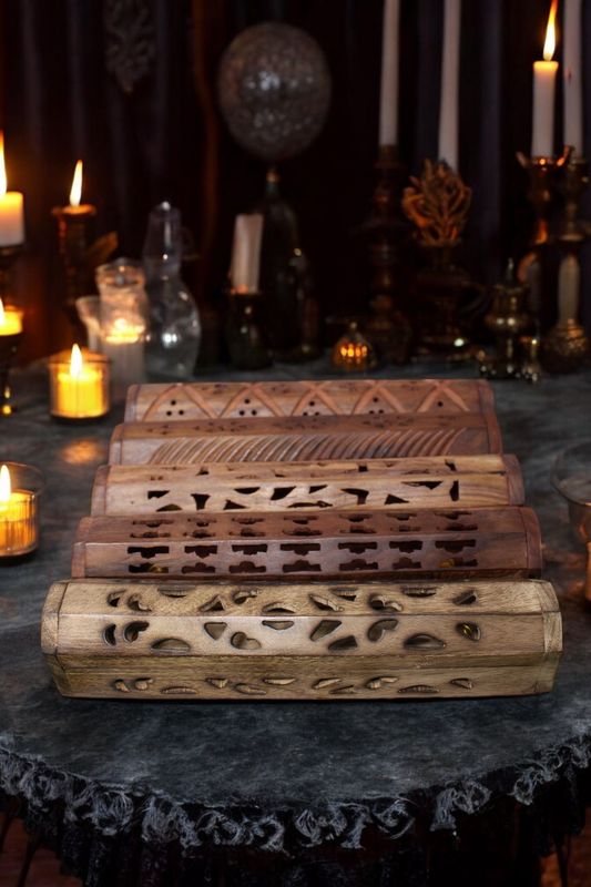 Wooden Incense Box Holder