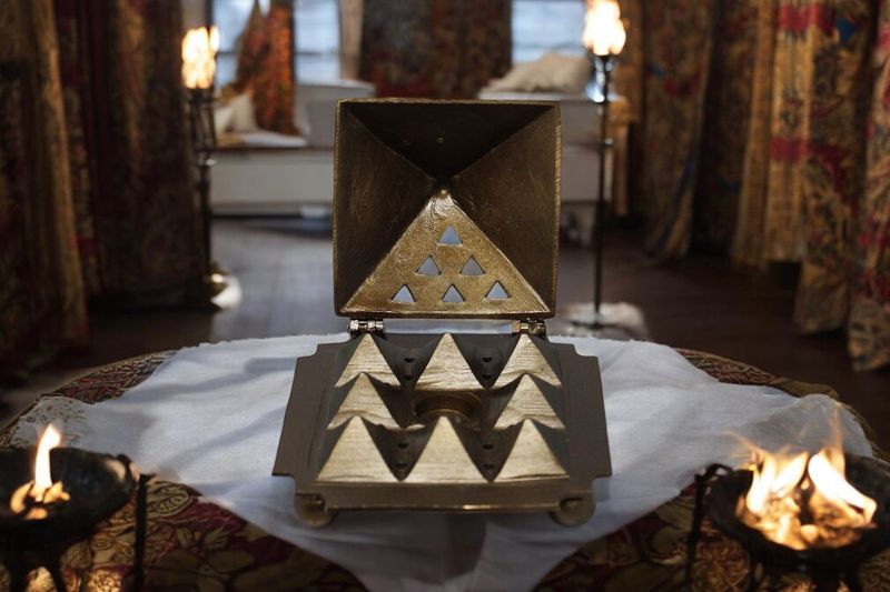 Egyptian Brass Pyramid Incense Cone Burner