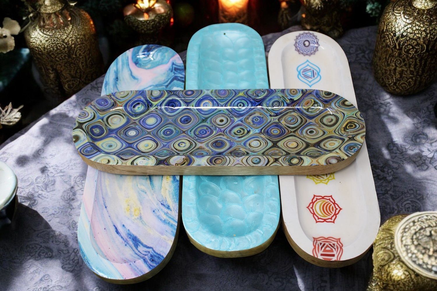 Wooden Oval Incense Holder