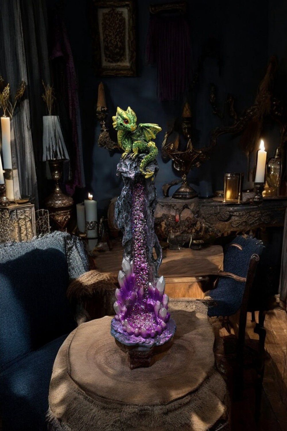 Green Dragon  Purple Tower Incense Holder
