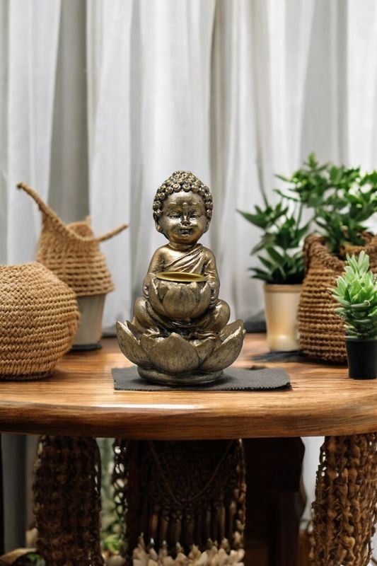 Gold Mini Sitting Buddha on Lotus