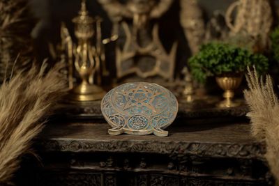 Gold Pentacle Triple Moon Incense Holder 5.5&quot;
