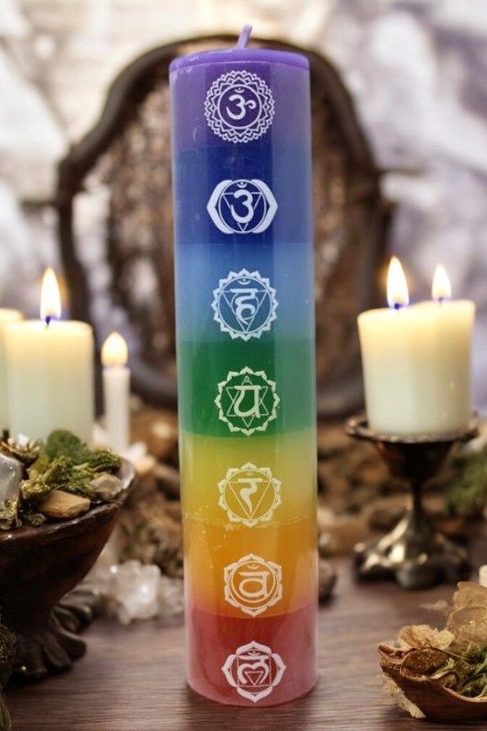 7 Chakra Pilar Candle