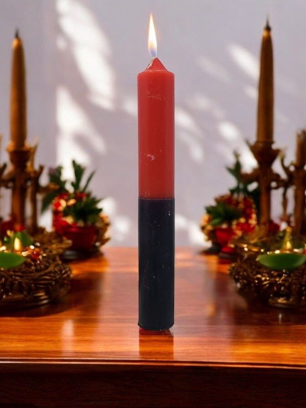 Dual Red/Black Candle 9&quot;
