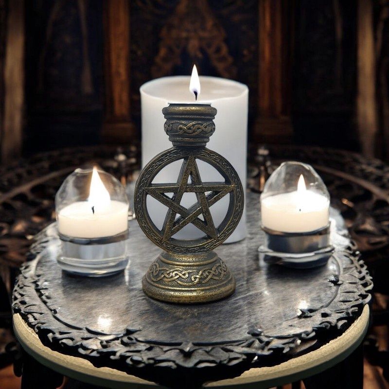 Wiccan Pentagram Candle Holder