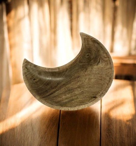 Wood Crescent Bowl 12&quot;