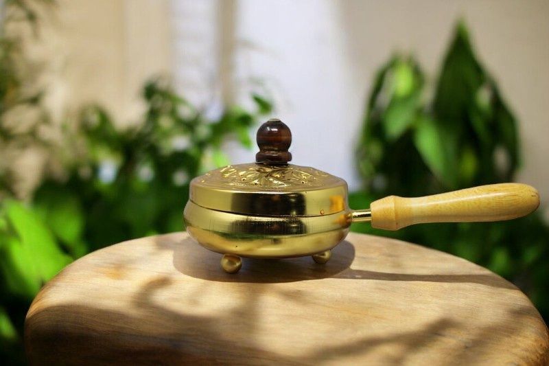 Brass Charcoal Burner Pot with Handle