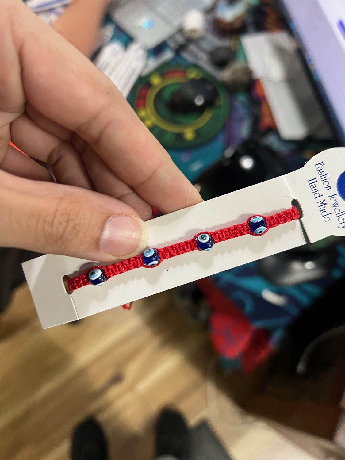 Macrame Evil Eye Bracelet, Colour: Red