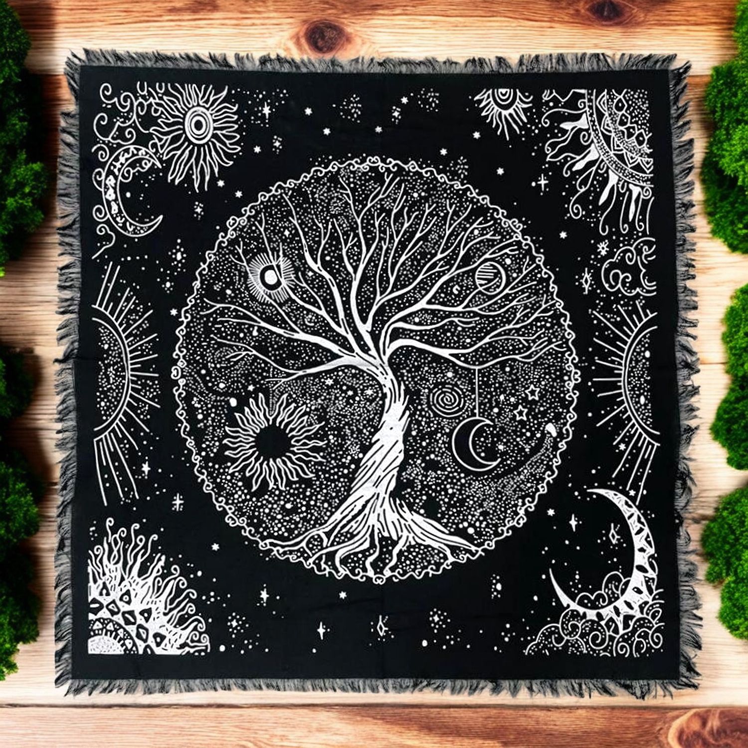 Black Tree of Life Altar Cloth 24x24&quot;
