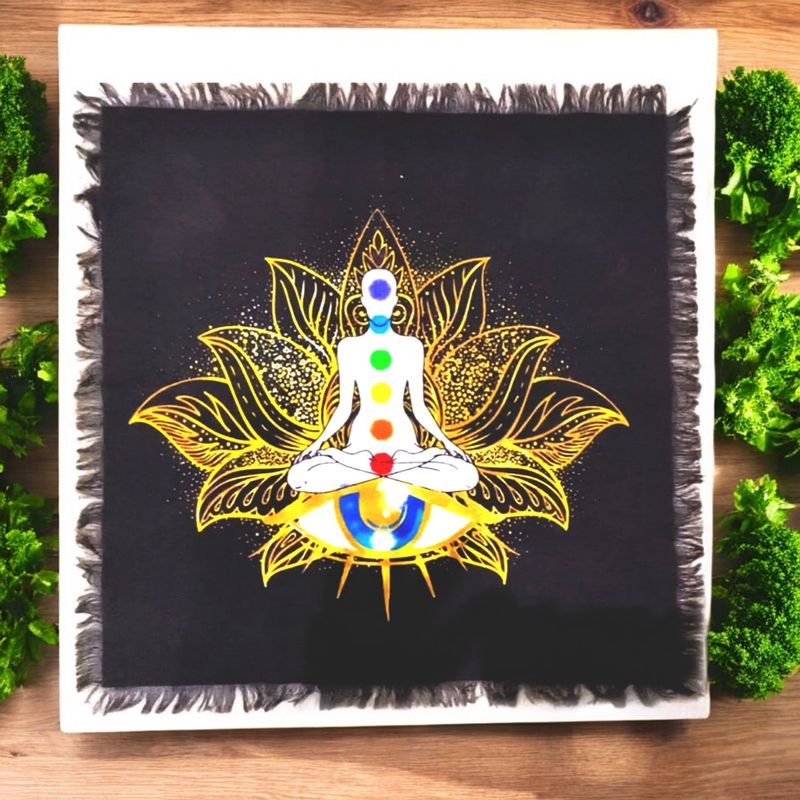 Chakra Meditation Altar Cloth 18x18&quot;