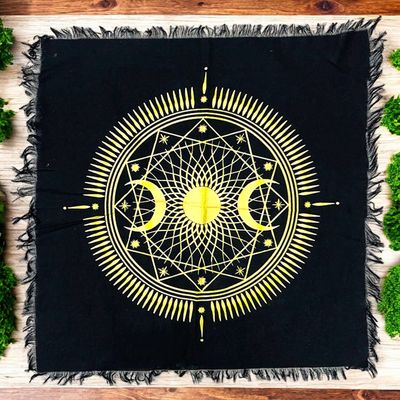 Golden Triple Moon Altar Cloth 24x24&quot;