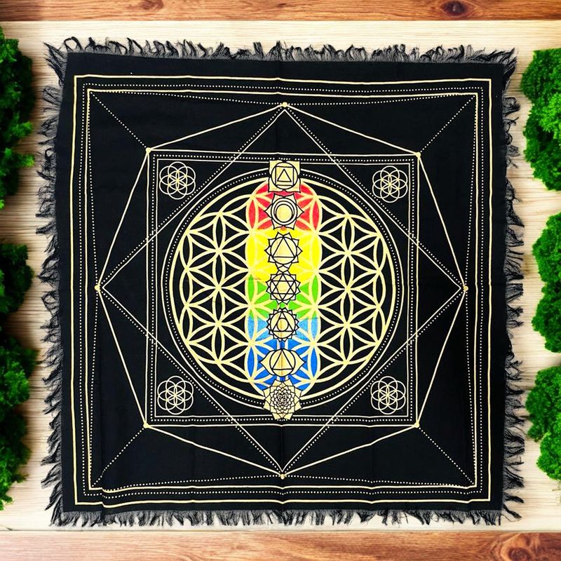 Chakras Tree of Life Altar Cloth 24x24&quot;