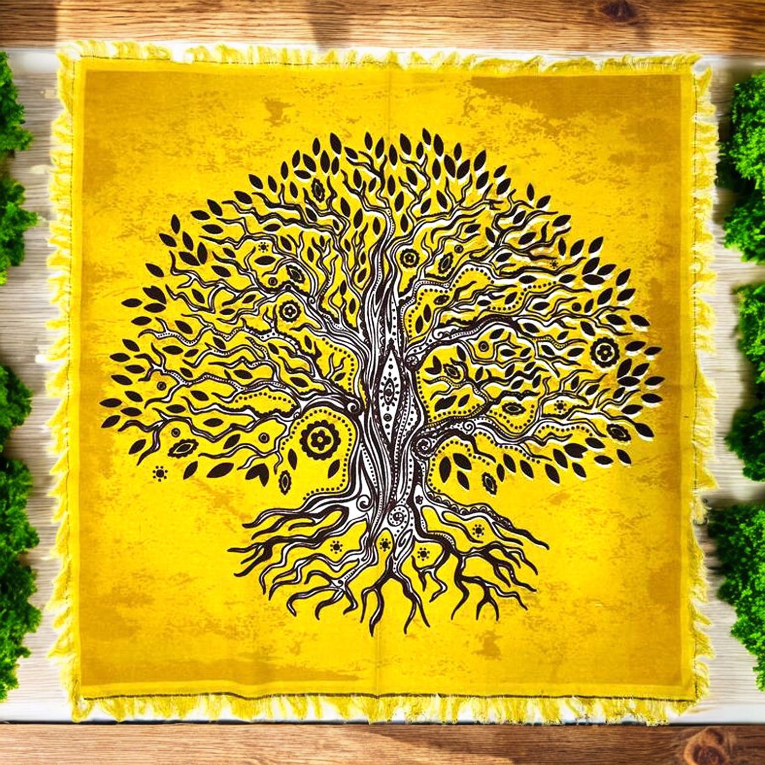 Yellow Tree of Life Altar Cloth 24x24&quot;