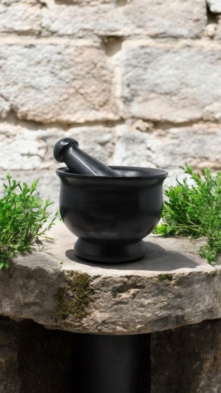 Mortar &amp; Pestle Black 3x4&quot;