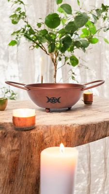 Copper Cauldron 8&quot; Triple Moon