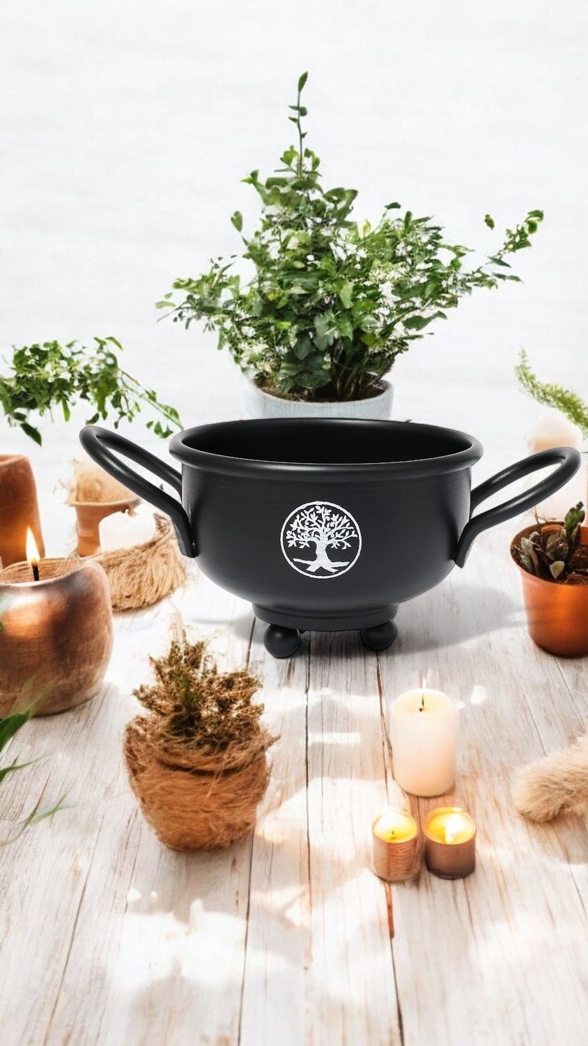 Metal Cauldron 3.5&quot; Tree of Life