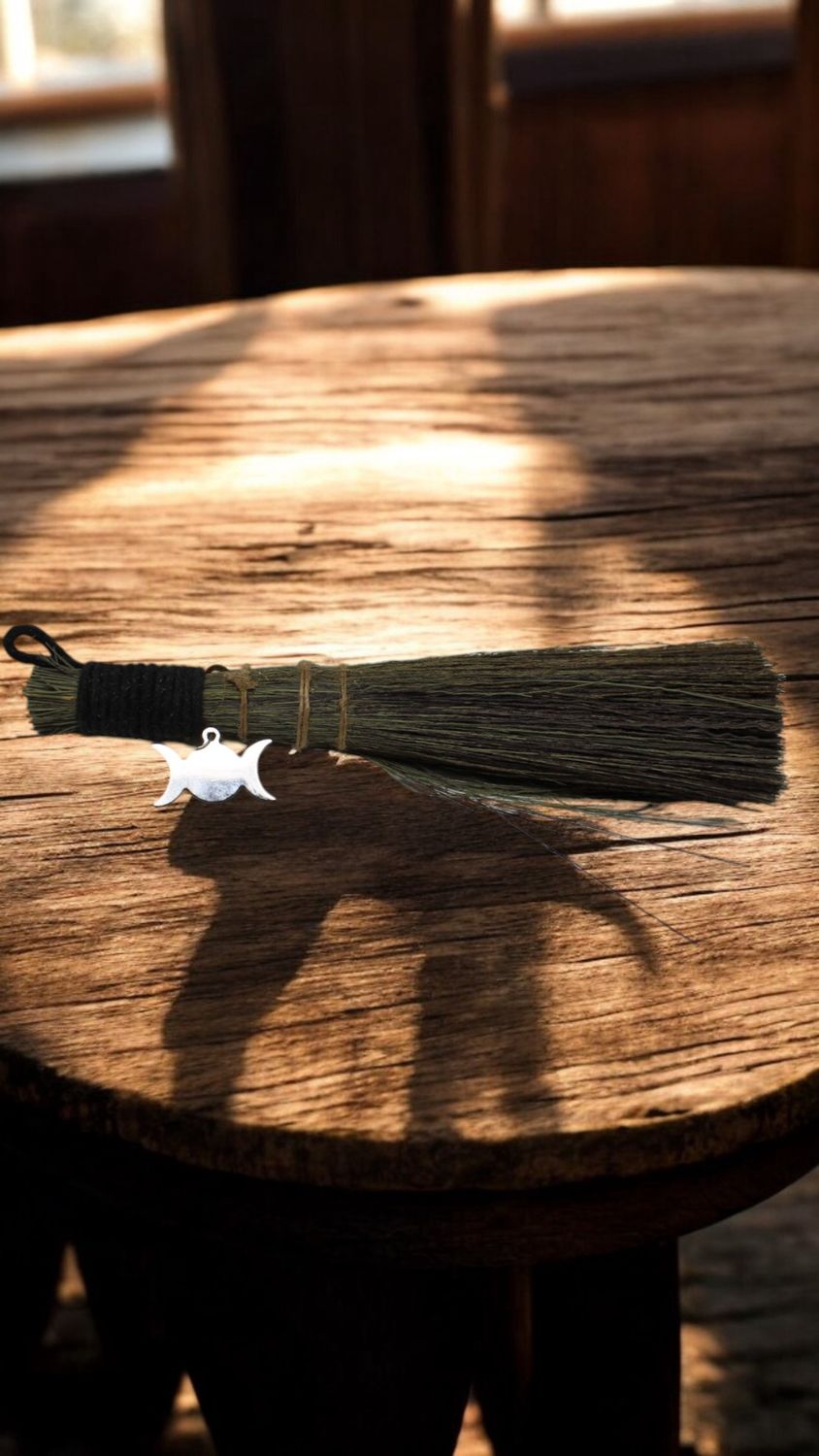 Triple Moon Altar Broom 8&quot;