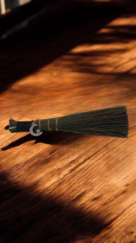 Crescent Moon &amp; Star Altar Broom 8&quot;