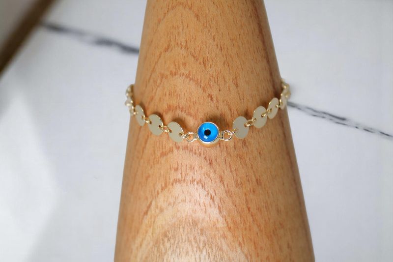 Evil Eye Gold Medallions Bracelet