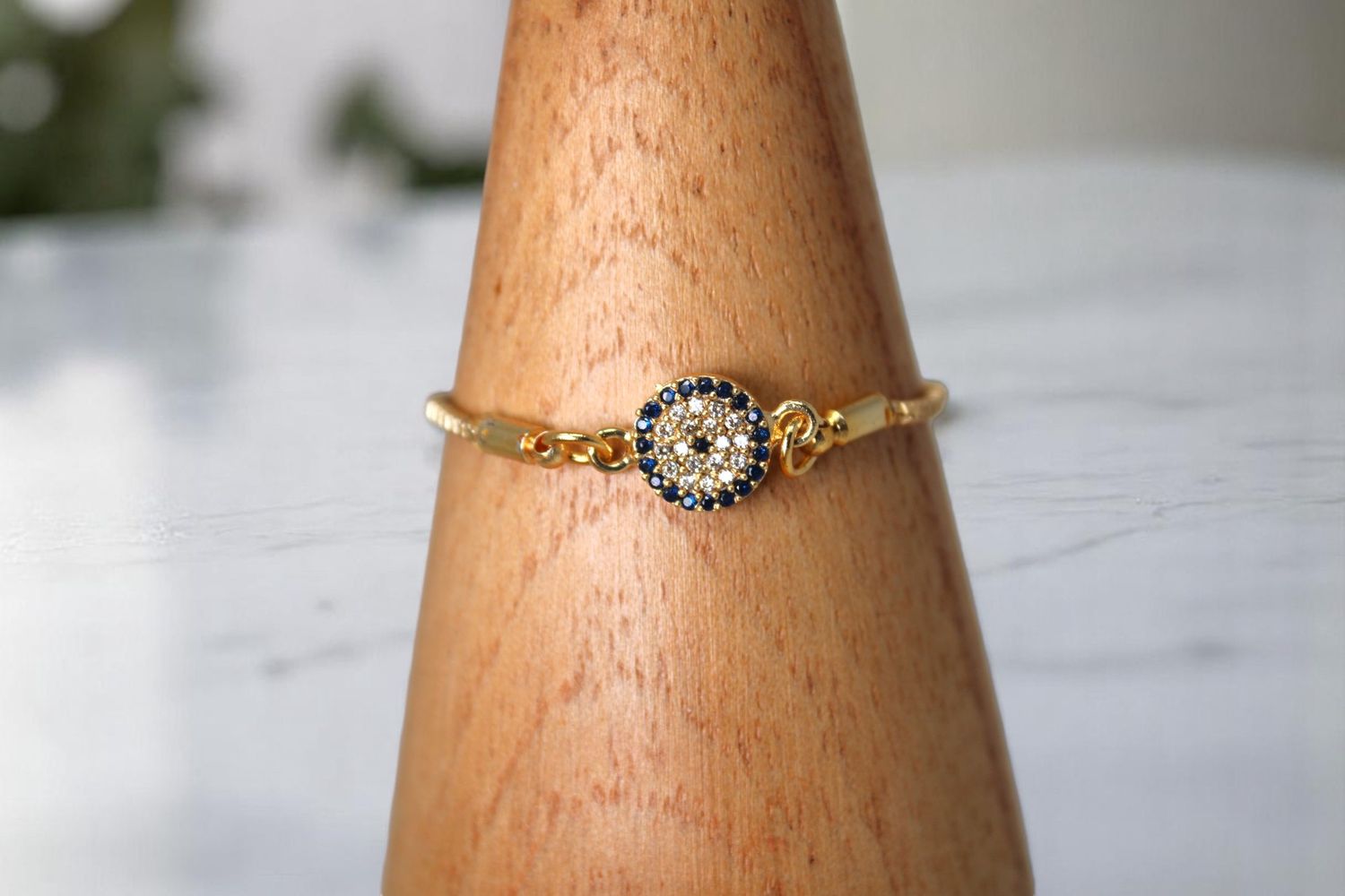 Evil Eye Single Gold Bracelet
