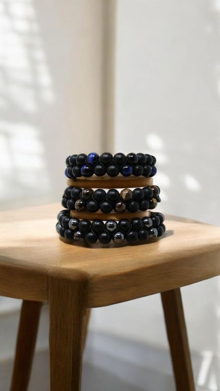Crystal Onyx Double Bracelet
