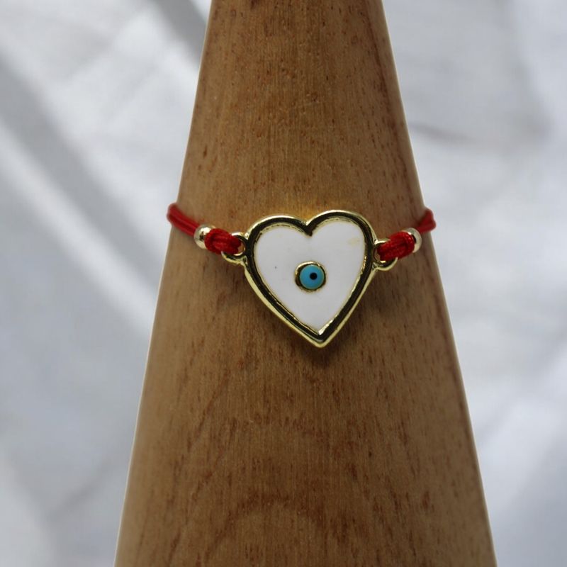 Evil Eye Heart String Bracelet