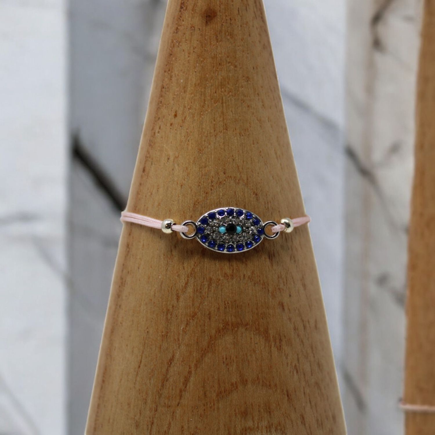 Evil Eye Oval Rhinestone Bracelet