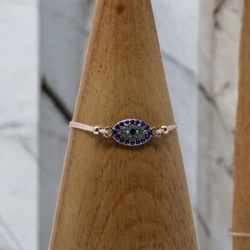 Evil Eye Oval Rhinestone Bracelet