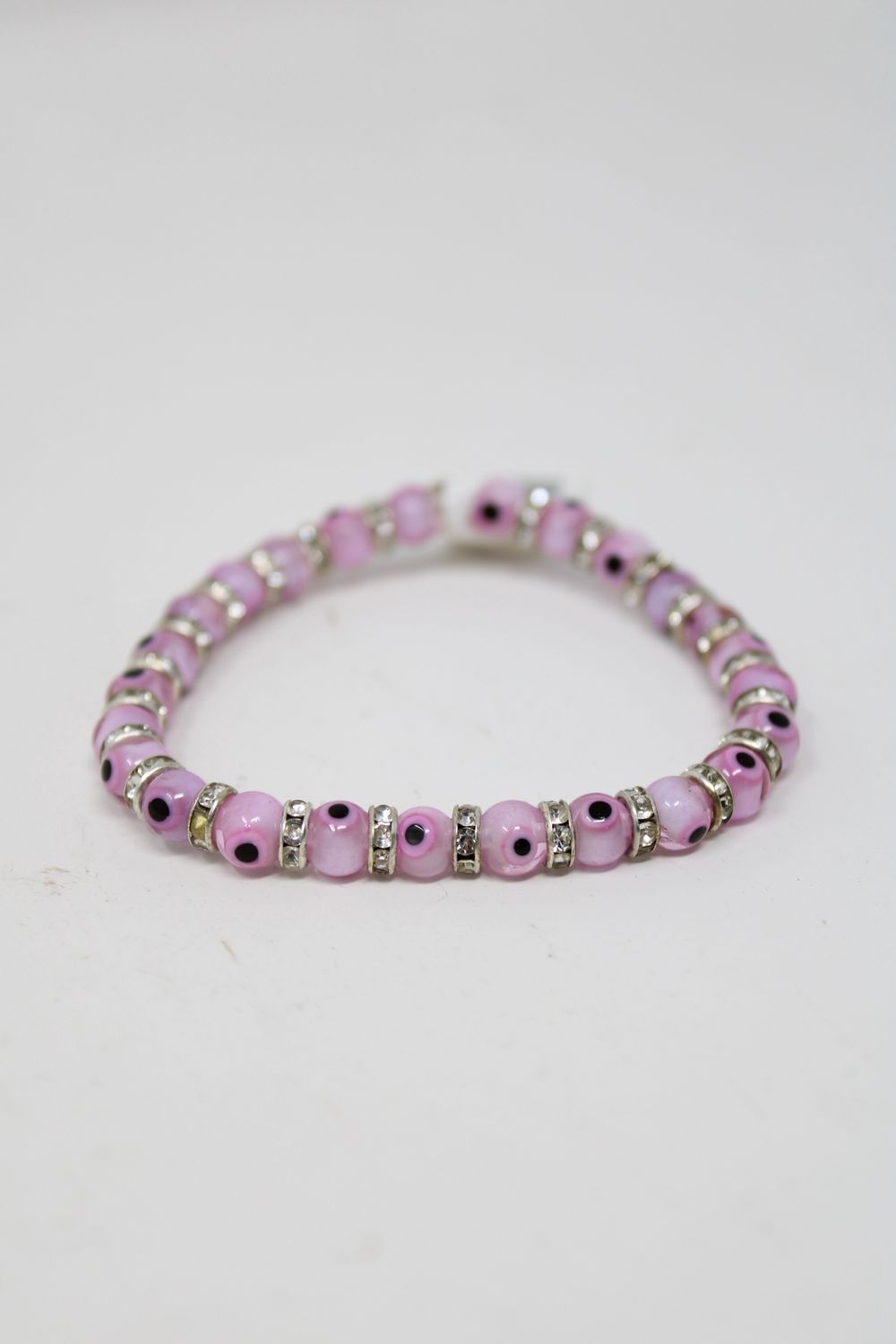 Evil Eye Bracelet 6mm, Colour: Pink