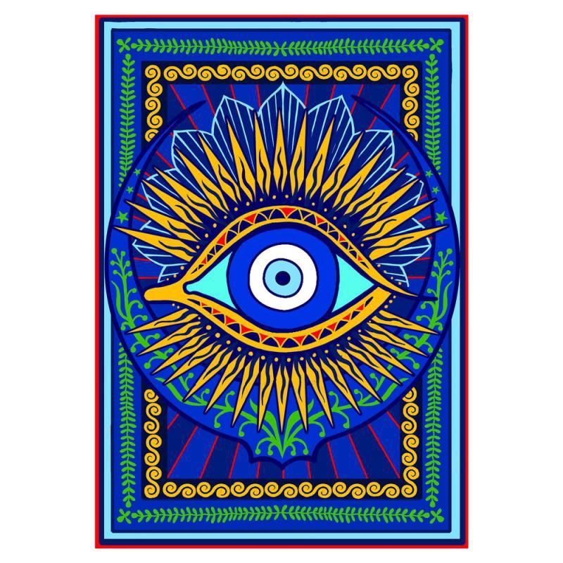 Evil Eye Gold Contour Banner 12x18"