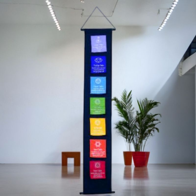 Cotton Flaps 7 Chakra Banner 45&quot;
