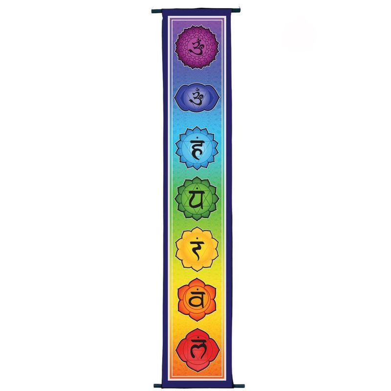Rainbow Chakra Banner 6x24"