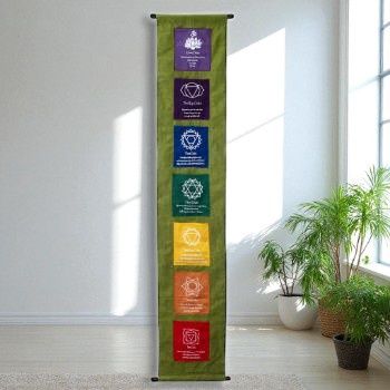 Seven Chakra Olive Banner 50&quot;