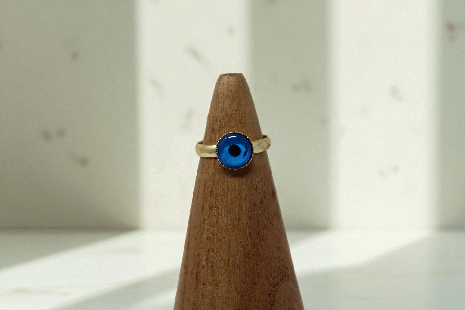 Solid Gold + Blue Eye Ring