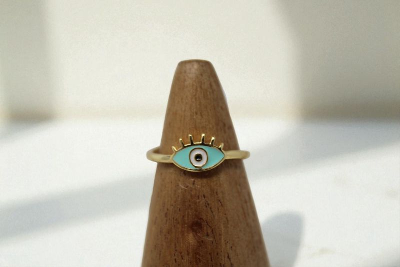Evil Eye Eyelash Ring Gold