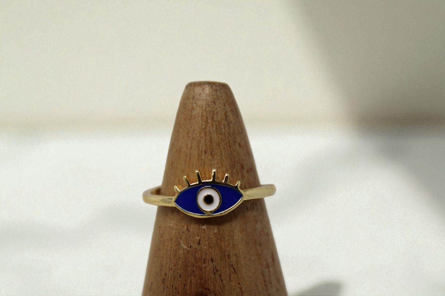 Evil Eye Eyelash Ring Gold, Colour: Dark Blue