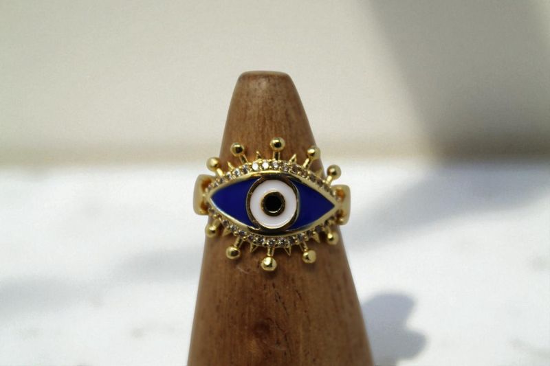 Evil Eye Eyelash Large Ring
