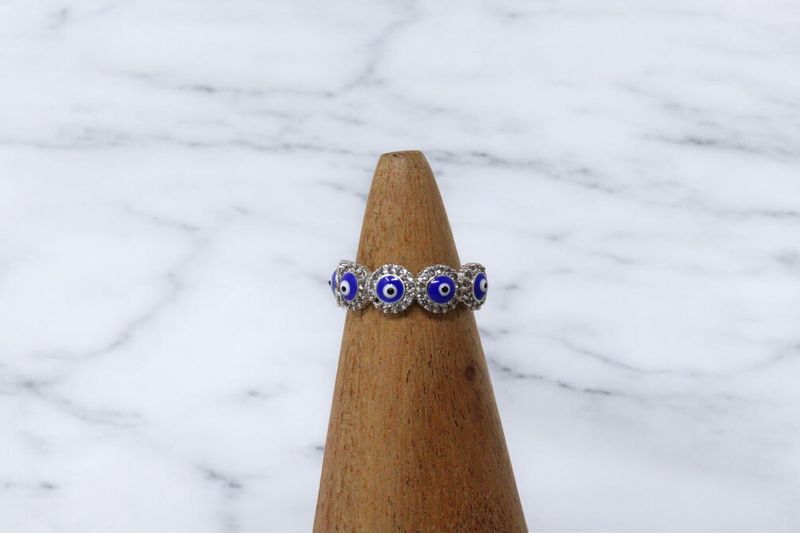 Evil Eye Silver Sun Ring