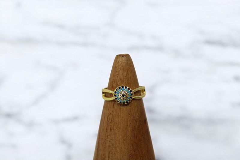 Bulb Duo Band Evil Eye Ring
